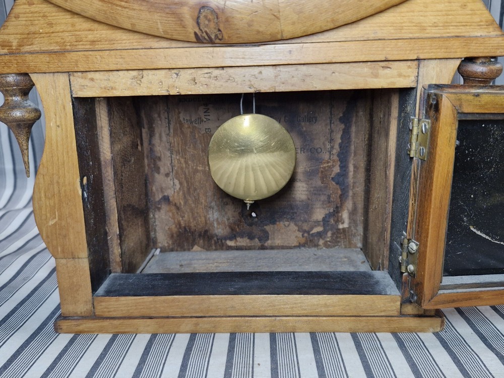 Antique Drop Dial Wood Wall Clock