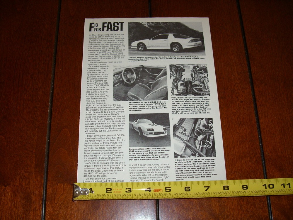 1986 CAMARO IROC-Z ORIGINAL ARTICLE