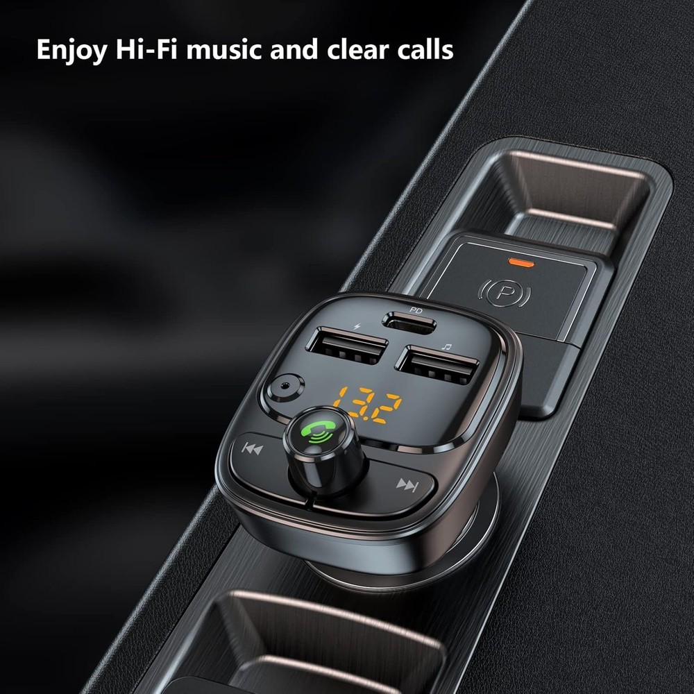 Dual USB Fast Charging Bluetooth FM Transmitter: Perfect for Safe Driving