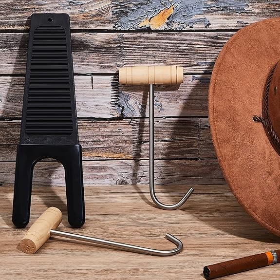 3 Pieces Cowboy Boot Hooks Long Shoes Pull and Boot Puller Set with Long Handle