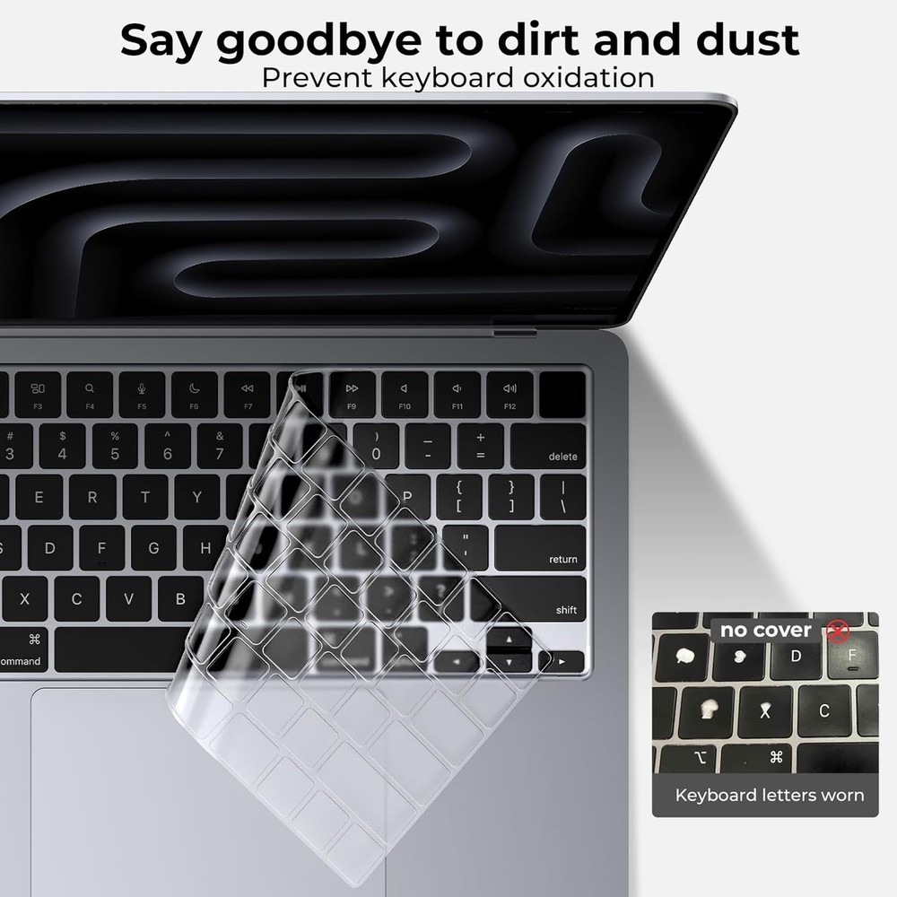 EooCoo Premium Keyboard Cover Skin Ultra Thin Protector, Compatible with M5 MacB
