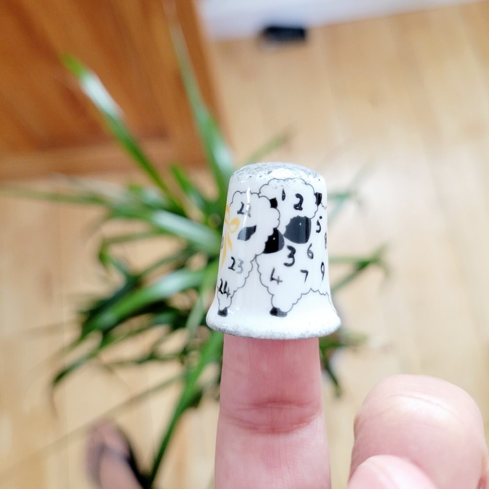 Vintage "Counting Sheep" Dream China Thimble