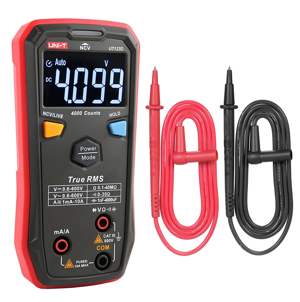 UNIT UT123D Smart TRMS Digital Multimeter AC/DC Volt Amp Live Wire NCV Tester