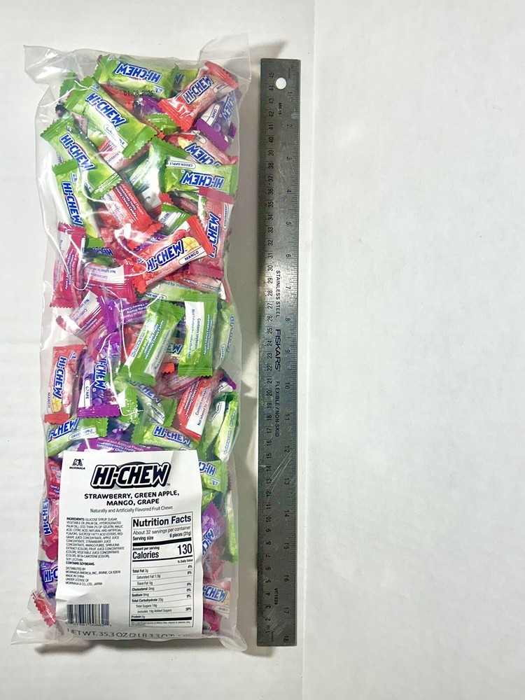 Hi-Chew Candy Assorted Bulk Bag 2.2lb 185 Wrapped Pieces 35oz Fruit Chews
