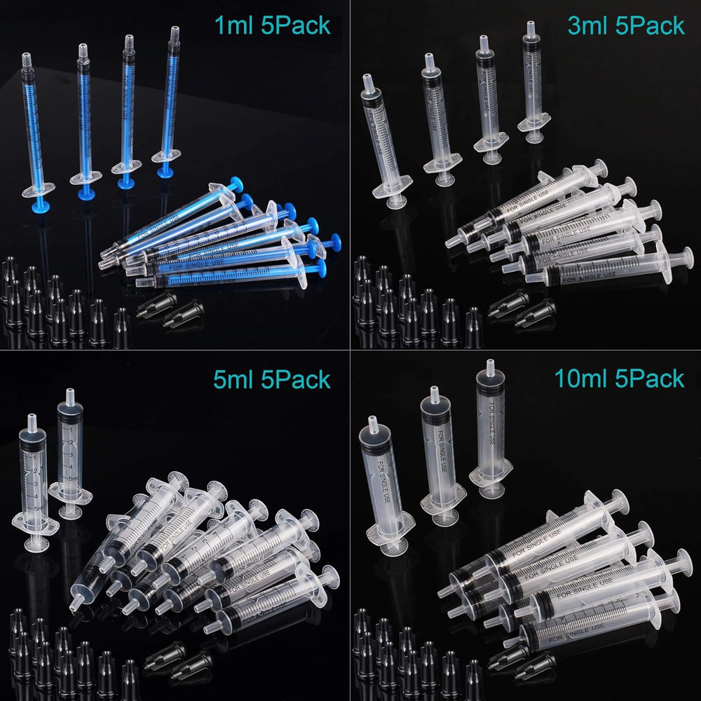 20Pack 1Ml / 3Ml / 5Ml / 10Ml Syringe without Needle - Small Plastic Syringes St