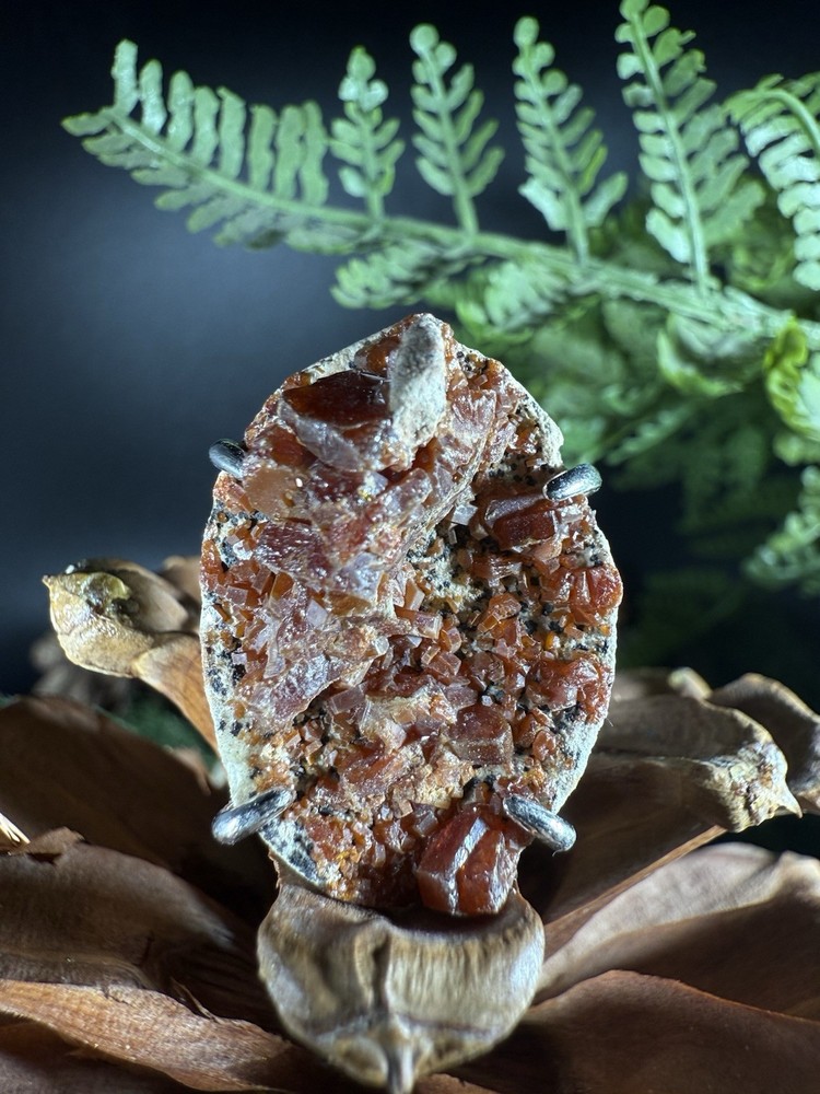 Vanadinite Ring Jewelry, Unique handmade crystal ring，S925 Adjustable Ring