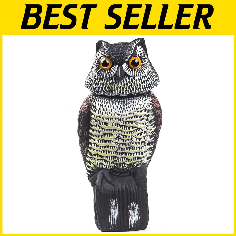 Rotating Head Owl Deterrent with Waterproof Design
