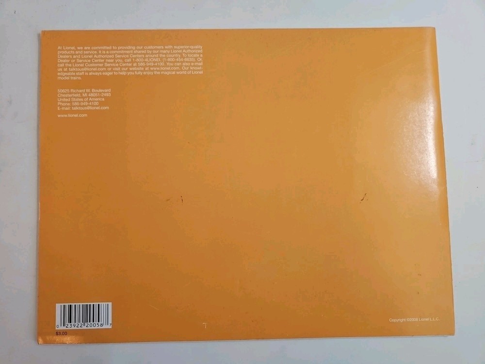 LIONEL TRAINS 2008 READY TO RUN CATALOG