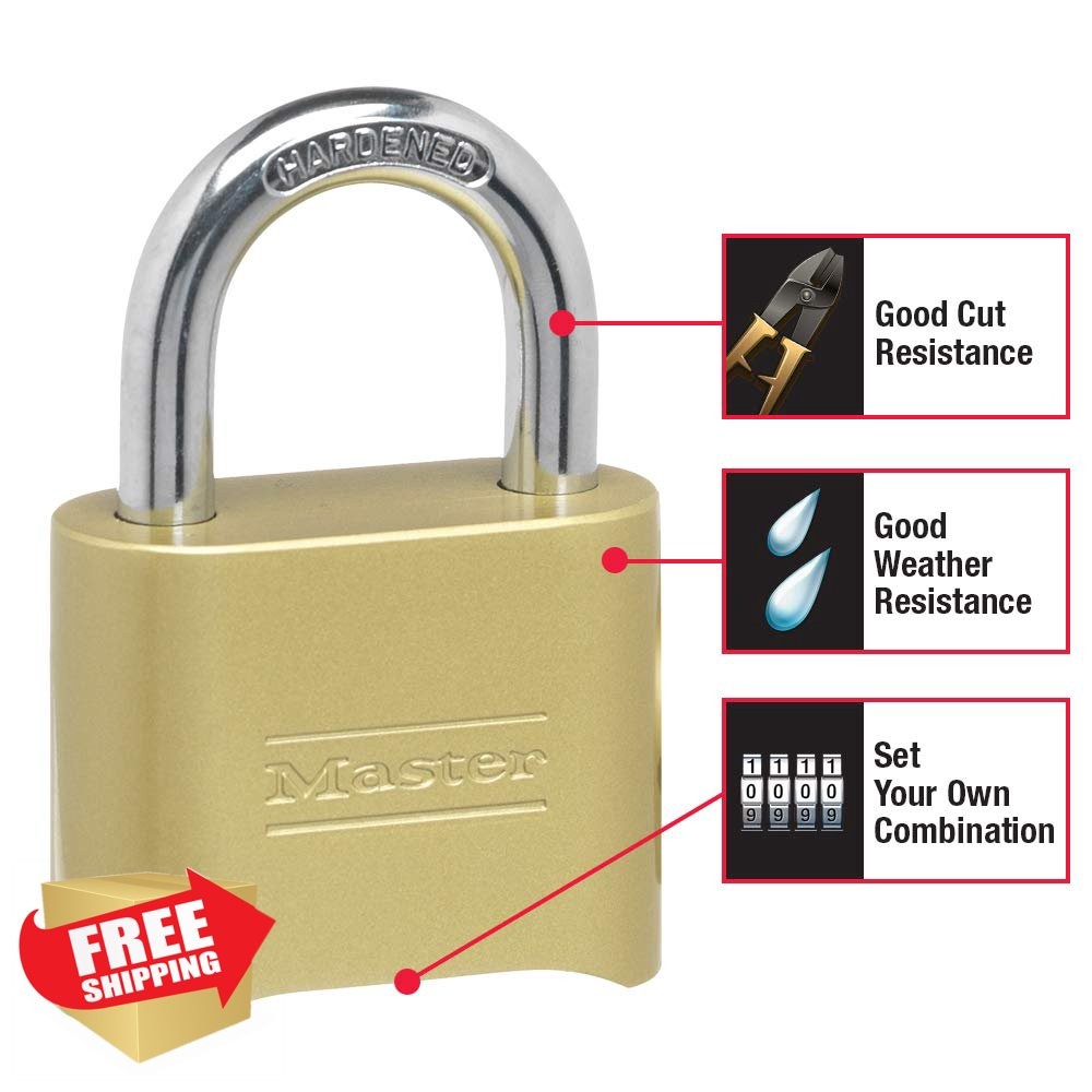 Master Lock 175EC4 Combination Padlock 4 Pack Small Gate Lock