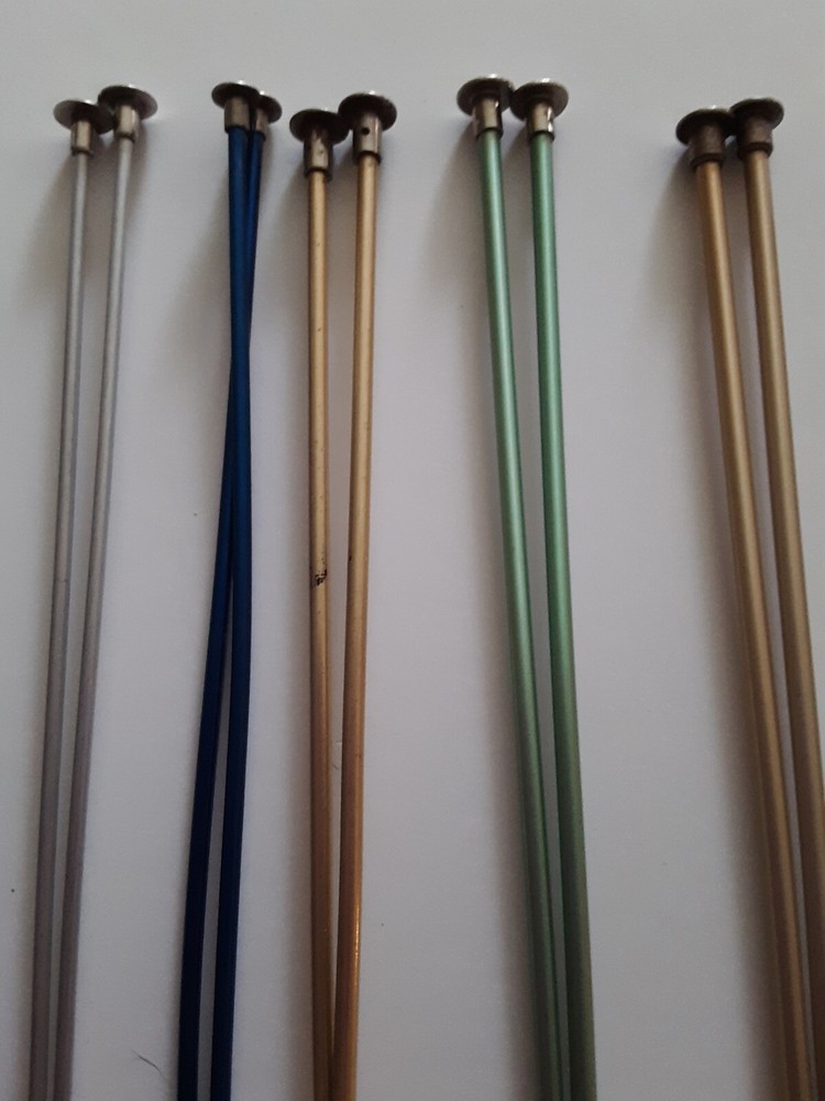 12 Complete Sets Single Point Knitting Needles Boye Bates other, 14" Long KN8