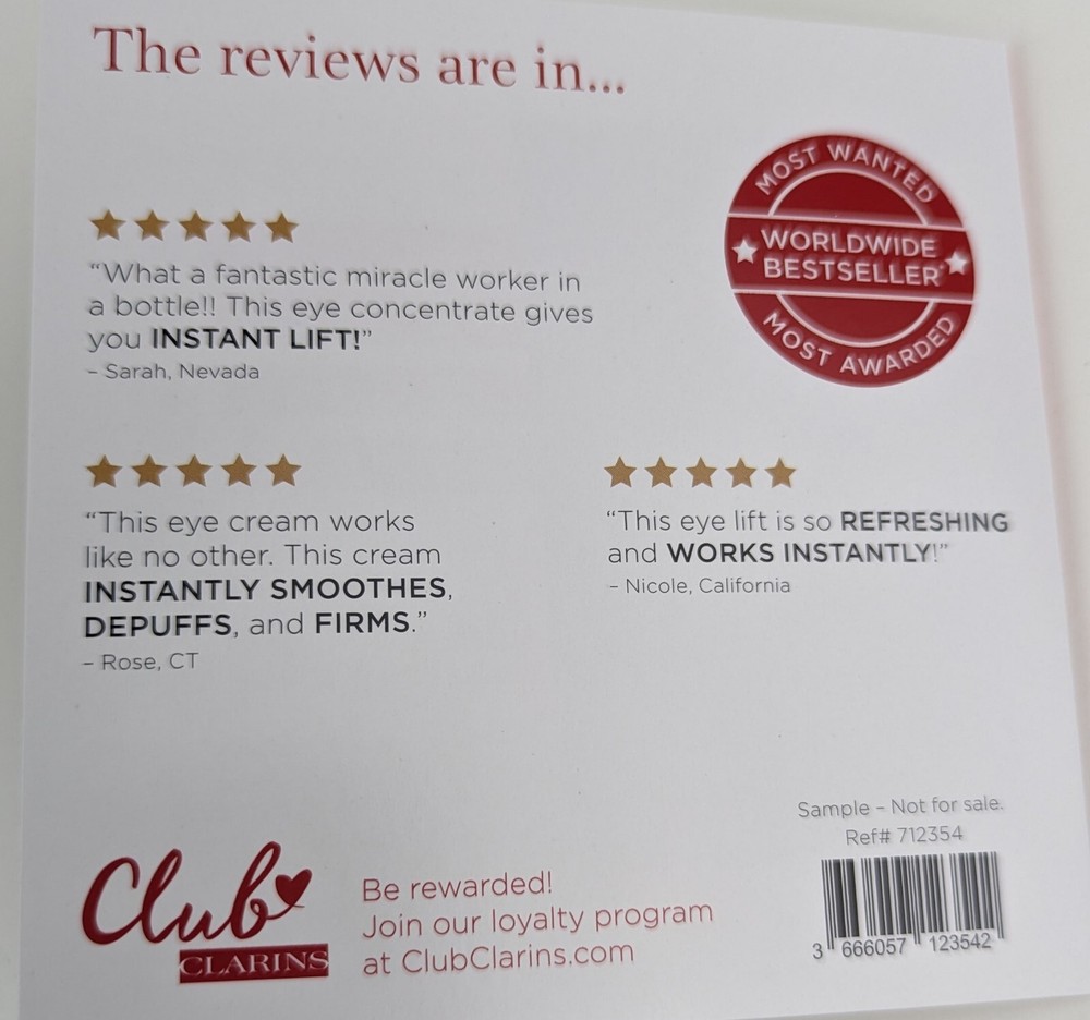 Clarins Total Eye Lift 1ml Sample