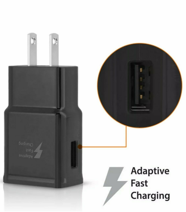 Adaptive Fast Rapid 2A Wall Plug Charger For iPhone Samsung HTC LG Android BLK