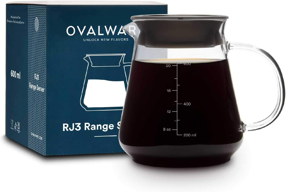 Glass Range Coffee Server for Pour over Coffee & Tea - 600Ml/20Oz Ovalware Micro