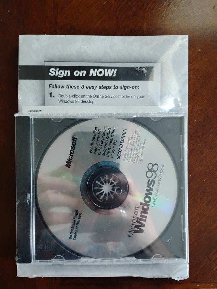 MICROSOFT WINDOWS 98 SECOND EDITION FULL OPERATING SYSTEM WIN 98 SE =NEW=