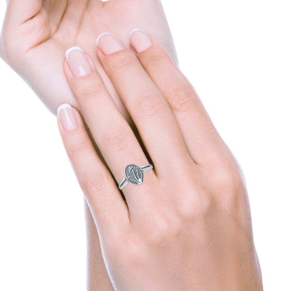 Mushroom Oxidized Ring 925 Sterling Silver 11.2mm