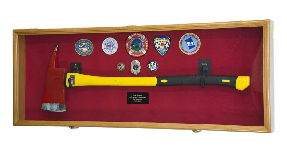 Firefighter Fireman Axe Display Case Cabinet Holder - 98% UV Lockable Fire Men