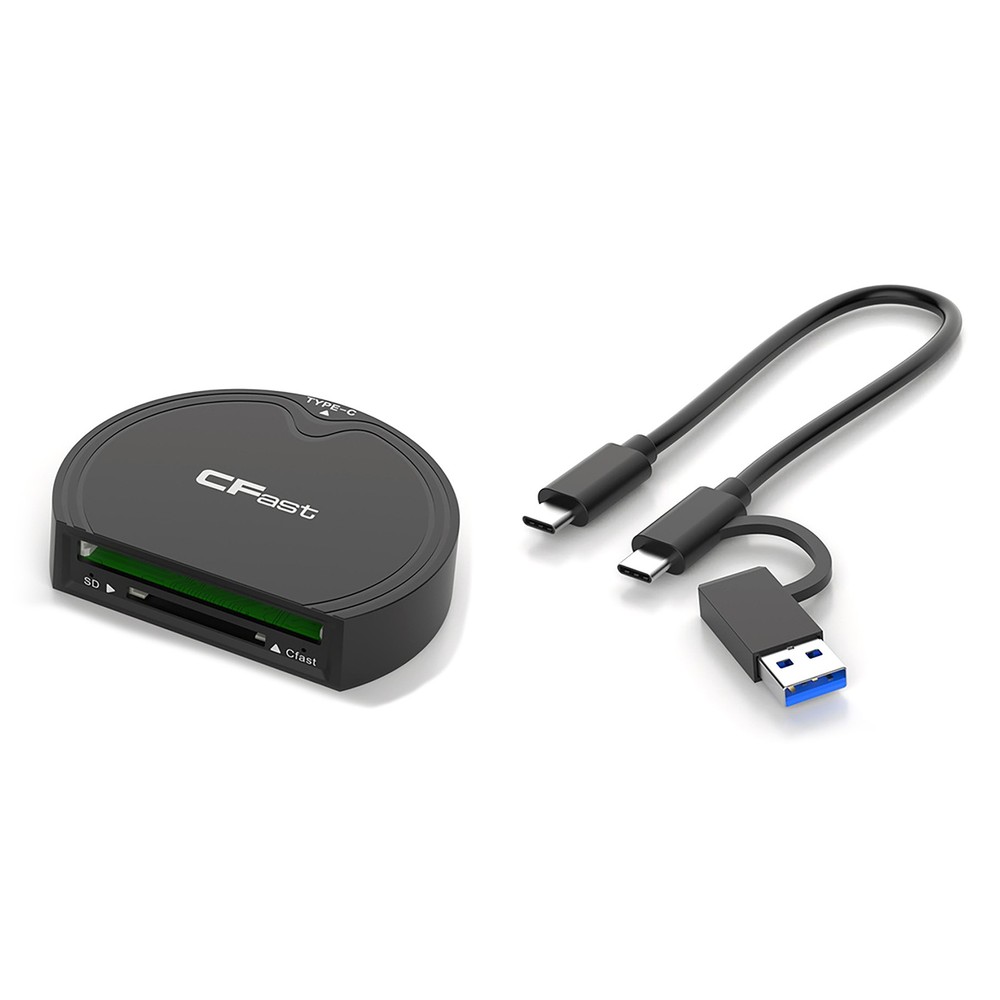 For CFast 2.0/SD Card Reader USB 3.2 GEN2 10Gbps Data Card Adapter Plug&Play