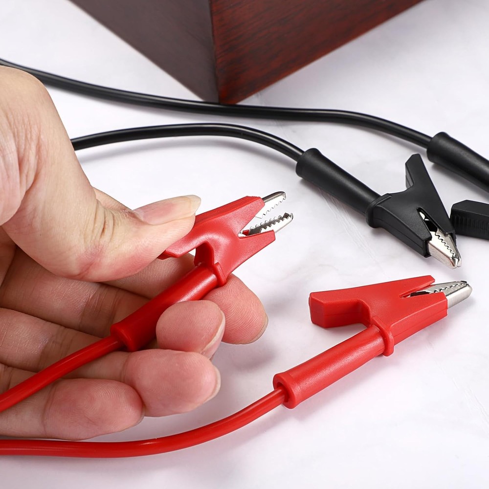 Robust 2-Pack 6.6 Ft Alligator Clips, 1500V Rated Cables for Versatile Testing