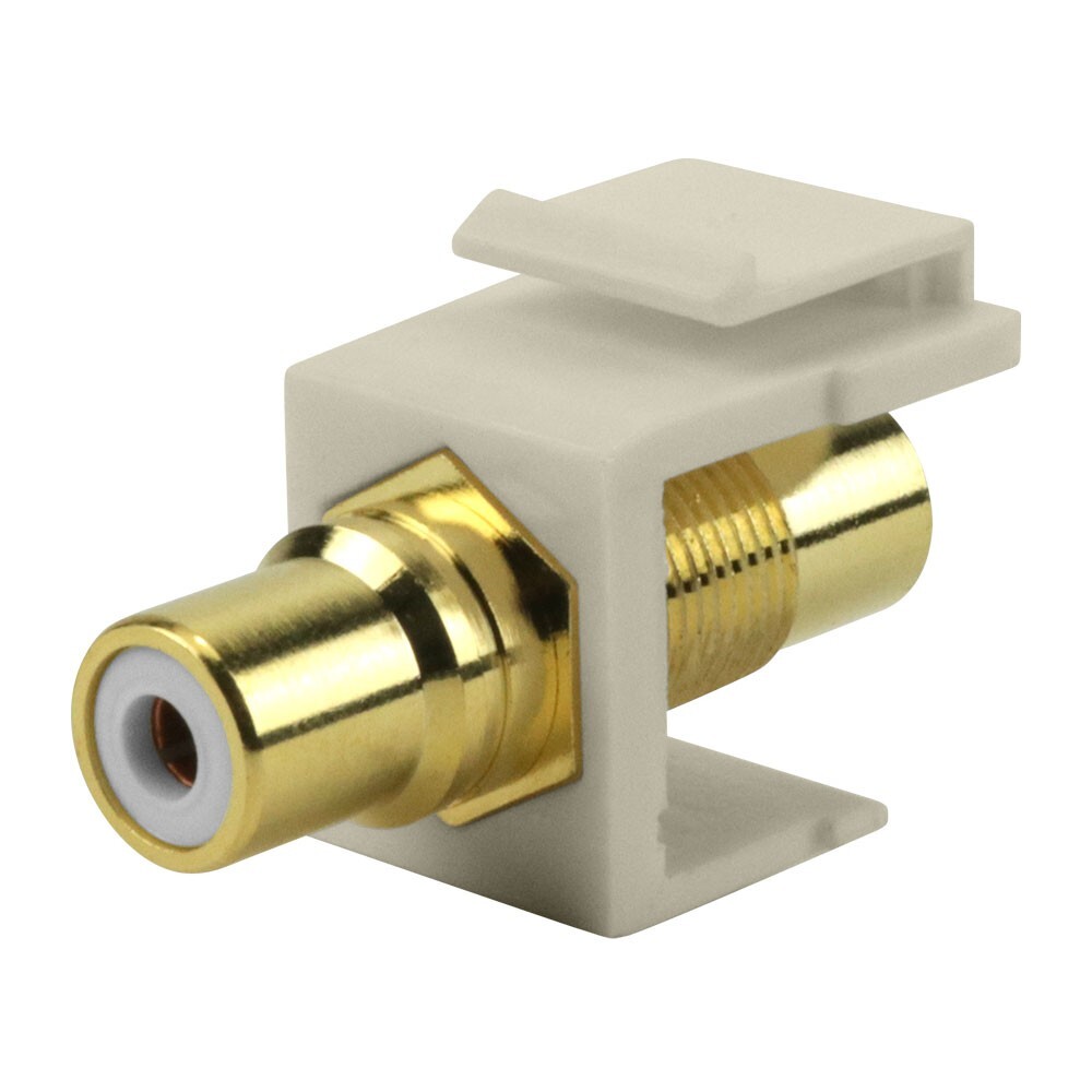 Construct Pro RCA to RCA Keystone Jack Insert (8 Color Bands, Light Almond)
