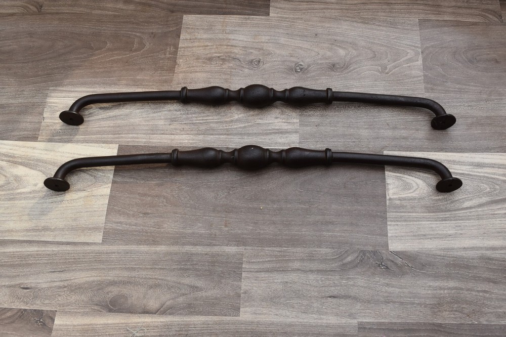 19" Victorian Cast iron Large Gate door cabinet screen handles pull rustic 2 pic