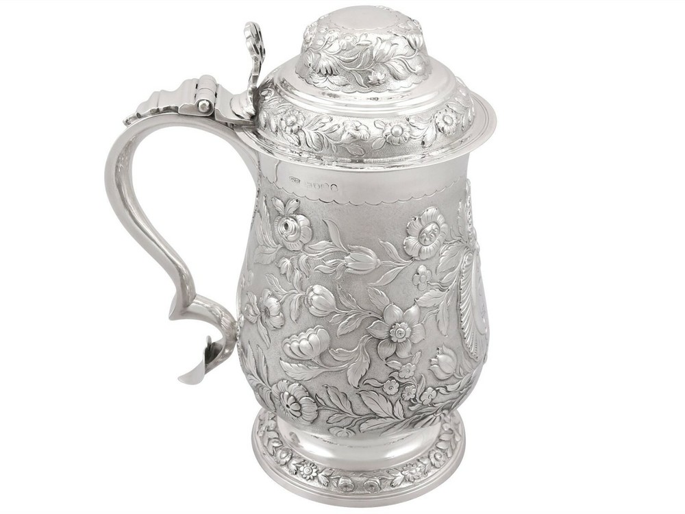 Antique George IV Sterling Silver Quart and a Half Tankard 1820