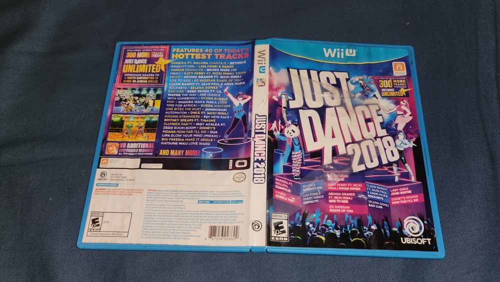 Just Dance 2018 Wii U CASE ONLY PLEASE SEE PICS