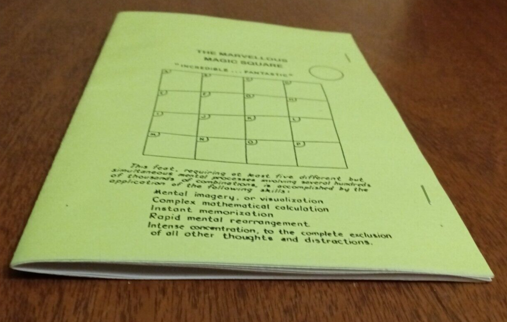 The Marvellous Magic Square; A impossible Complex Mathematical Demonstration