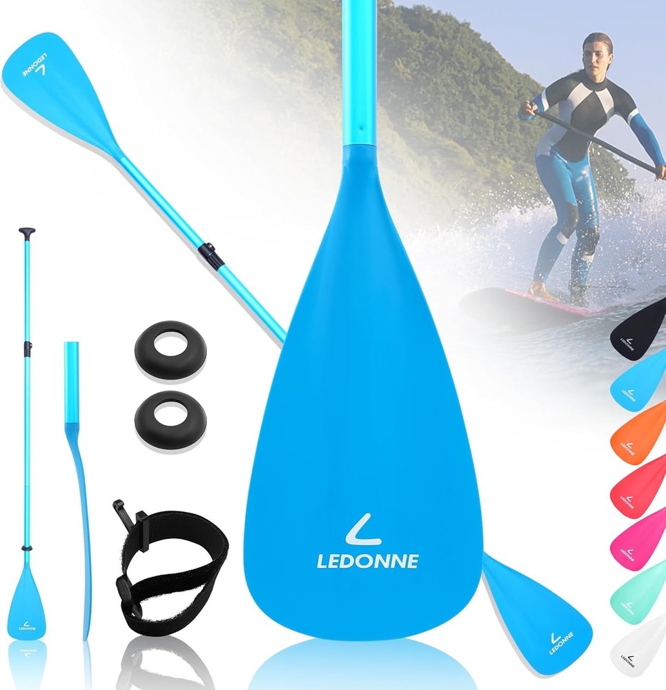 SUP Paddle 4-Piece Adjustable Kayak Paddle Floating Lightweight Paddle Board ...