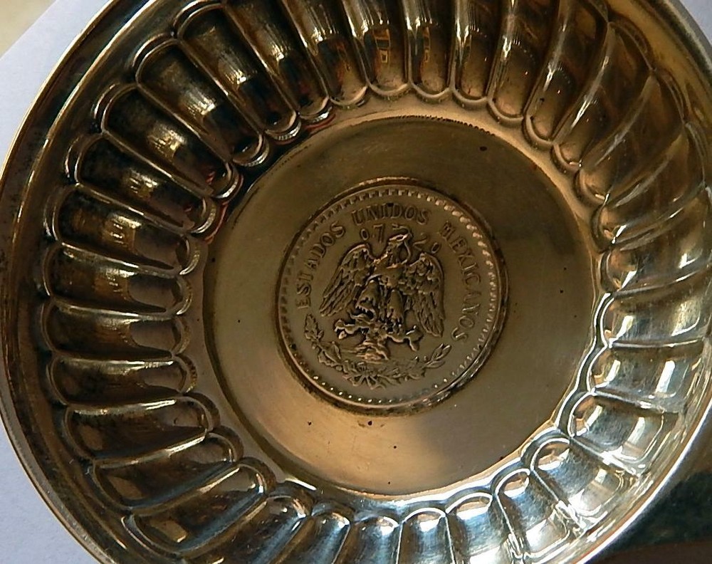 Mexican Sterling Wine Tasting Cup with Embedded Peso