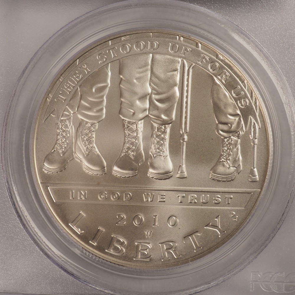 2010 W Disabled Veterans Uncirculated Silver Dollar Commemorative PCGS MS70