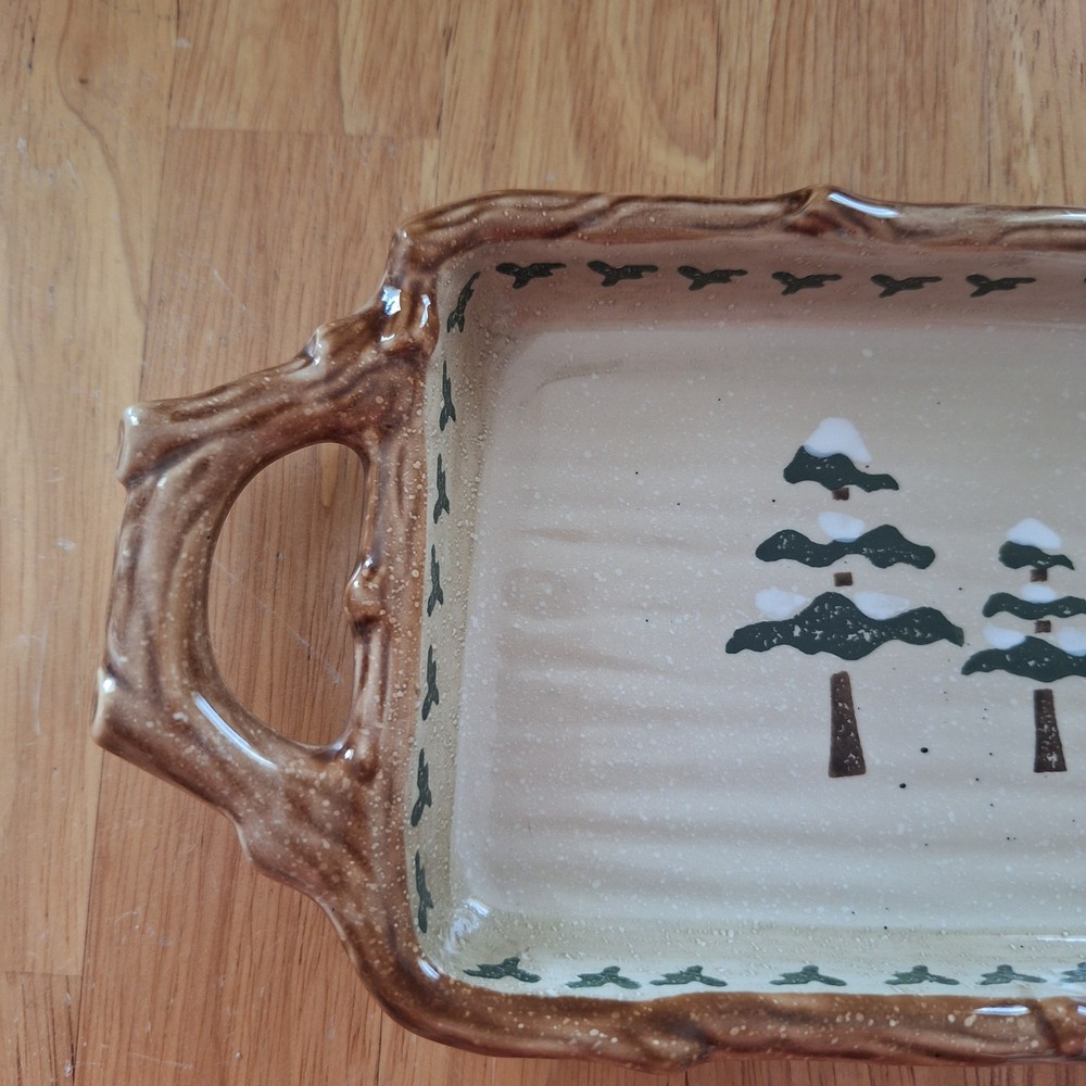 Sonoma Lodge Cabin Moose Rectangular Christmas Tray Platter Cheese Decor