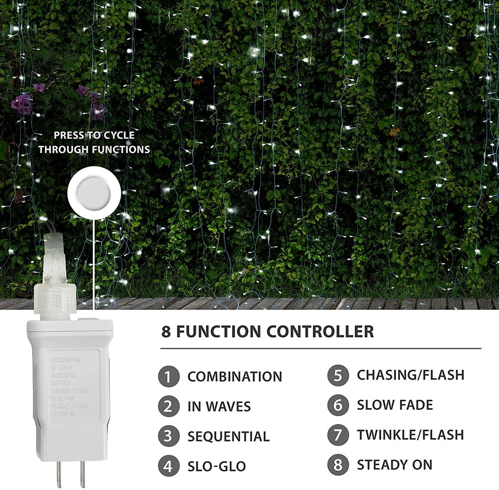 ProductWorks 18190 Light String, Bright White Micro, 8 Function, 600 Lights, 20'