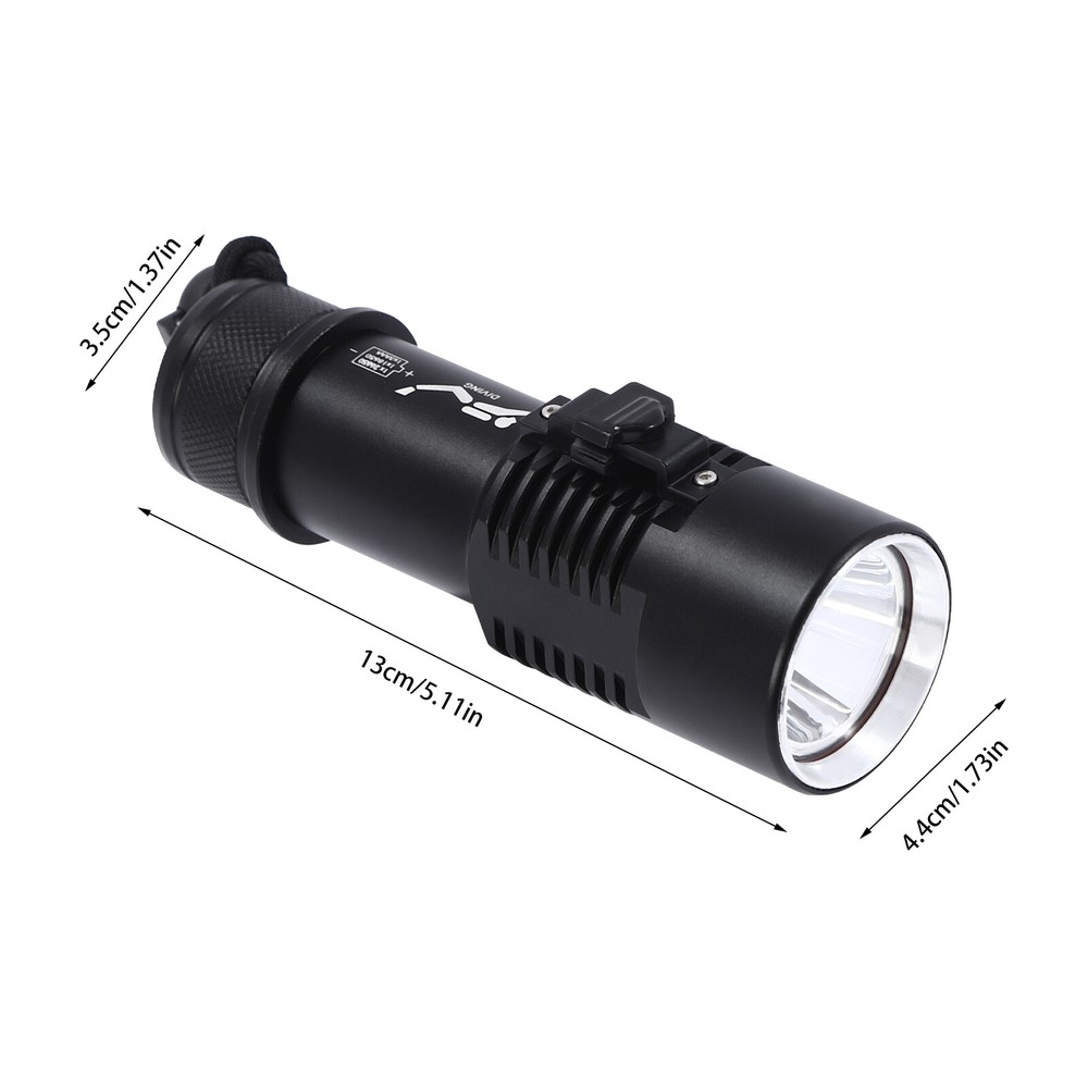 Dive Light Compact Bright Diving Torch Submersible Flashlight Lamp+Battery Set