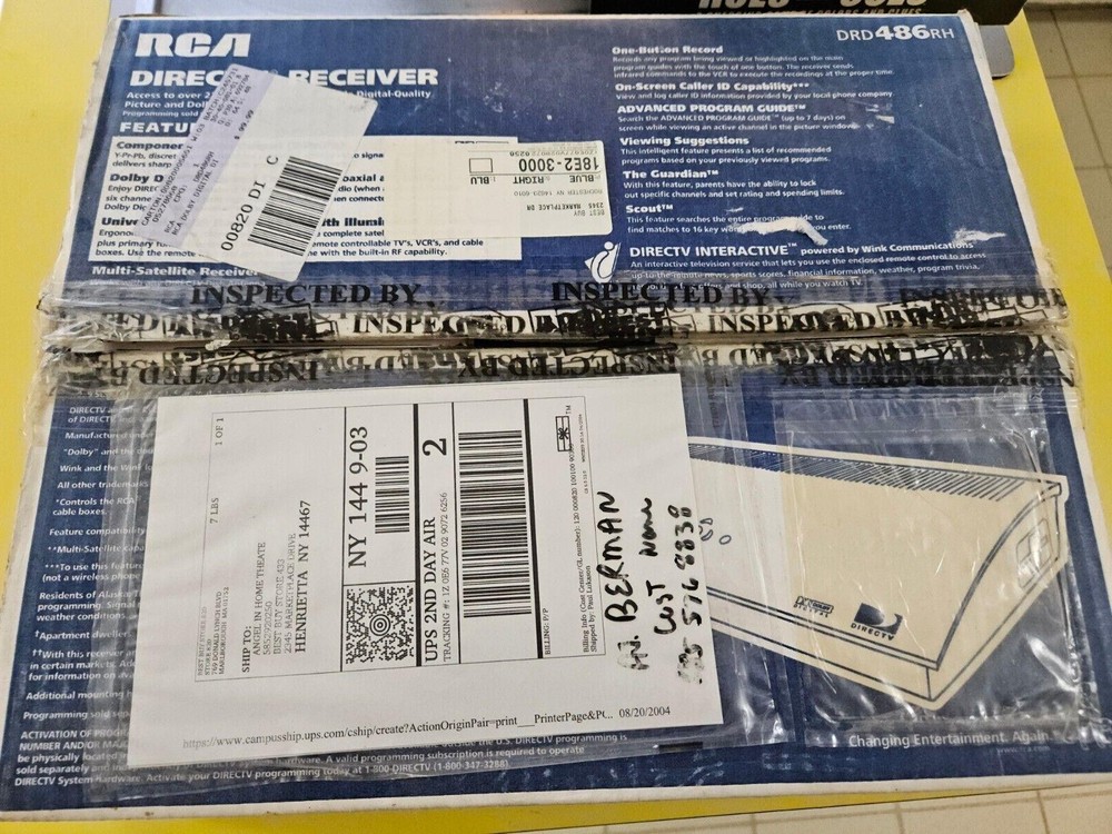WORKING! RCA DIRECTV SATELLITE RECEIVER DRD486RH