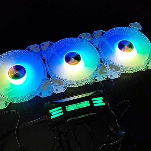 Computer Fan Temperature ARGB Controller Integrator, Remote Control White