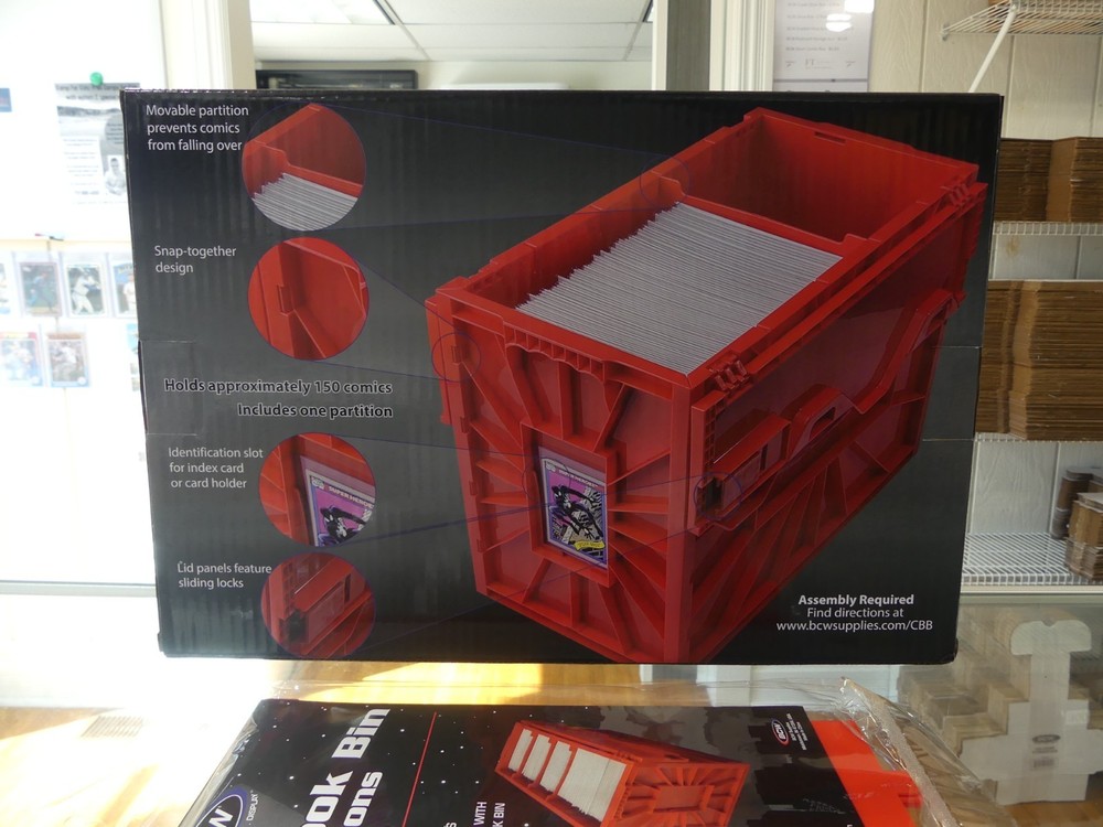 BCW Red Short Comic Book Bin & Extra Partitions Bundle - 4 Partitions Total