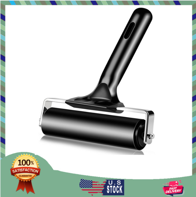4 Inch Rubber Roller Brayer Rollers for Crafting, Hard Rubber Rollers...