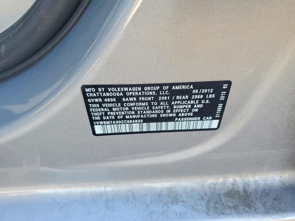 PASSAT 2012 Glove Box 5022168