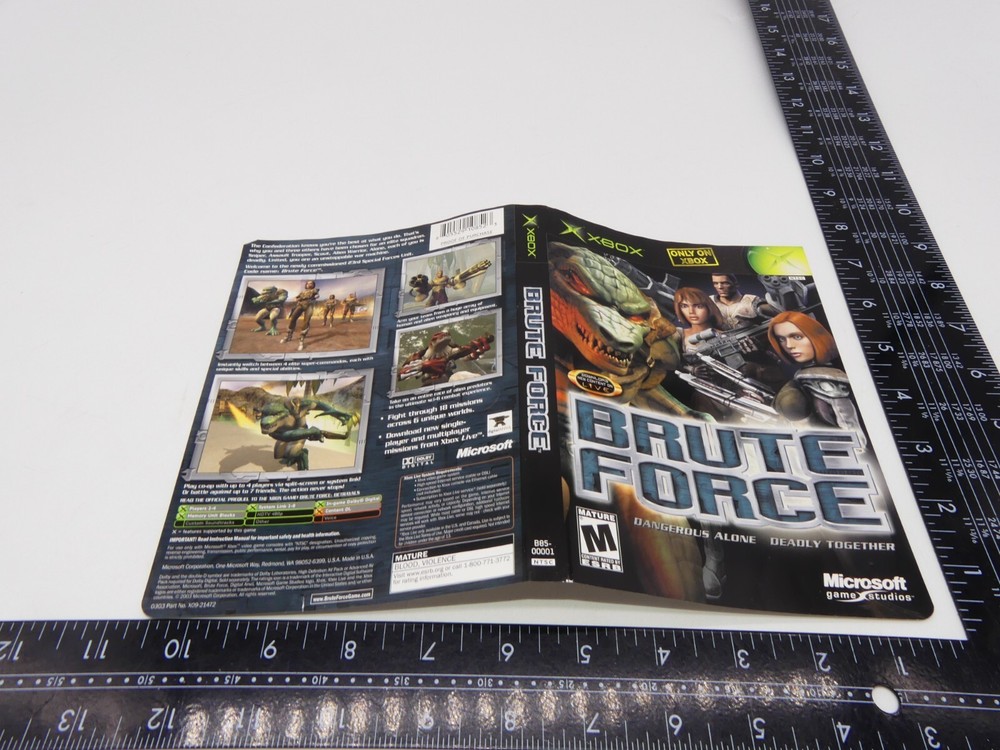 Authentic Brute Force Original Xbox Artwork Only No Game