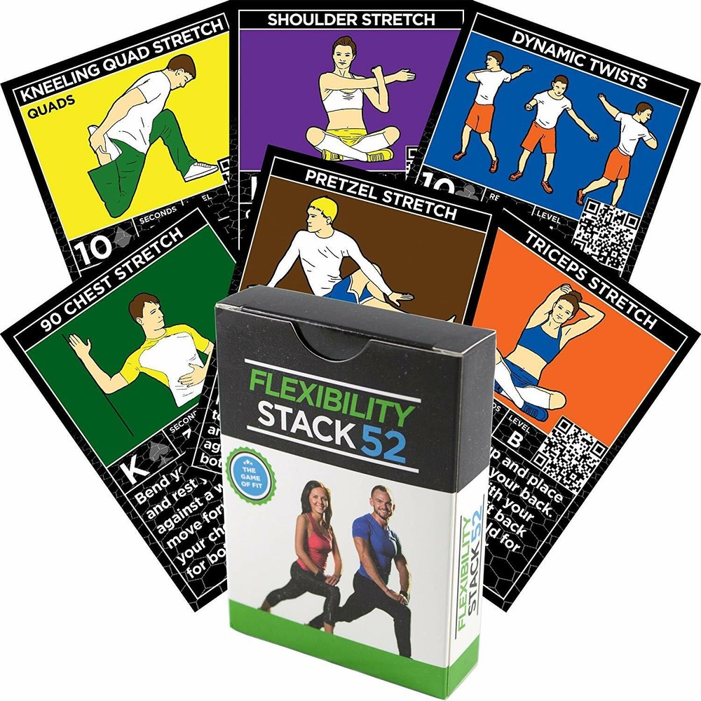 STACK 52 Flexibility Exercise Workout Card Game Stretching Warm Ups + Cool Down