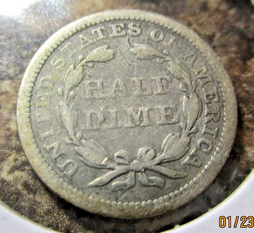 1853 ARROWS SEATED HALF DIME CC
