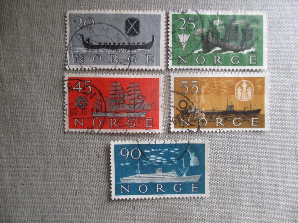 Norway, Scott# 382-386, used