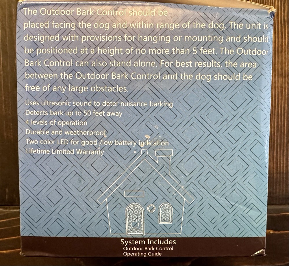 Sonic Bark Control Device 50ft Range, 4 Levels, Deter Nuisance Barking