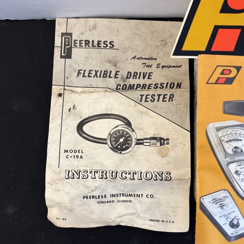 Vintage Peerless Pulsar Compression Tester C-19A Docs And Box Included