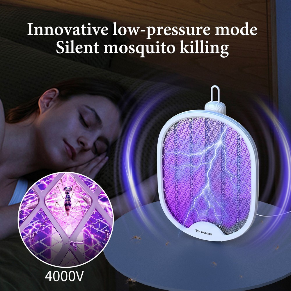 Multi functional electric mosquito swatter, handheld, wall mounted, desktop