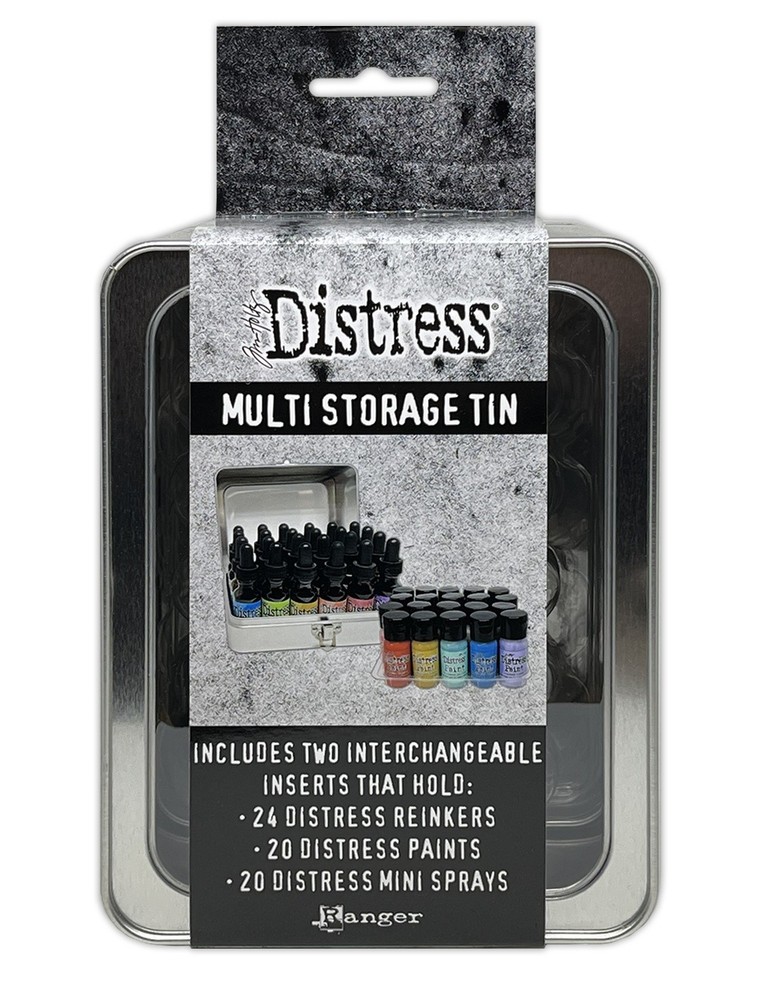 Tim Holtz Distress Multi Storage Tin-Includes 2 Interchangeable Inserts - 2 Pack
