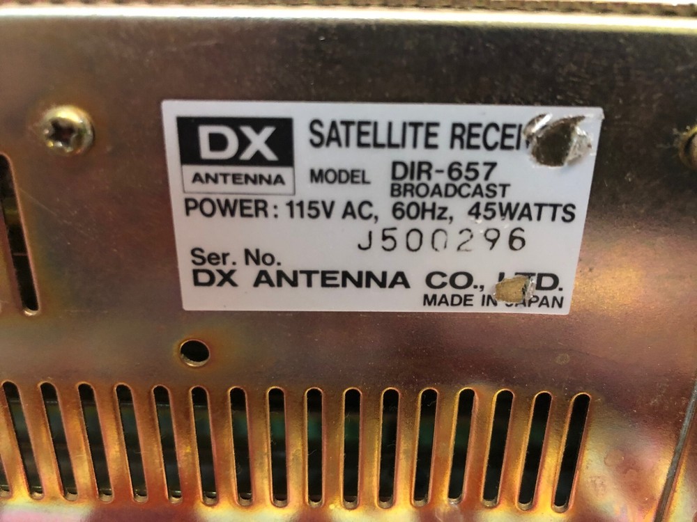 DX ANTENNA DIR-657 BROADCAST SATELLITE RECEIVER