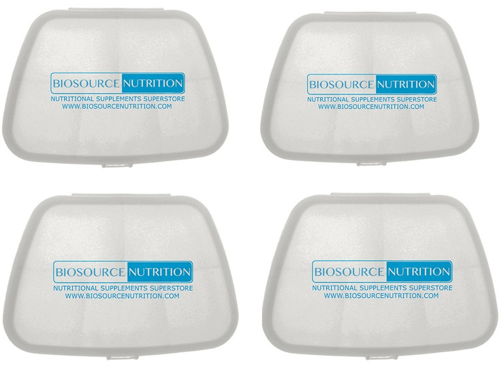 4 Pack Pocket Pill Box (5 compatrments) Biosource Nutrition