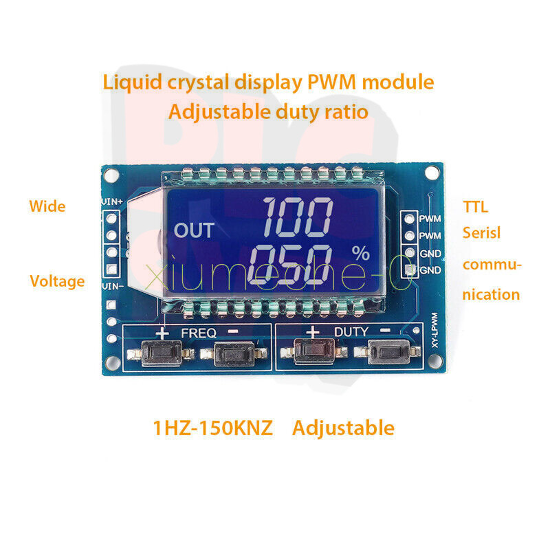 1x Signal Generator PWM Pulse Frequency Duty Cycle Adjustable Module LCD Display