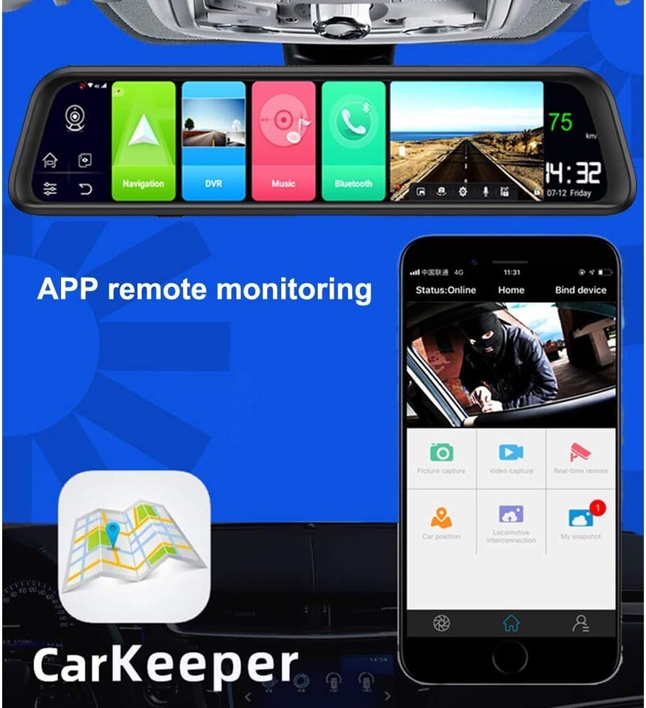 mirror dash cam android ADAS stream backup Mirror car dash camera car dvr camera